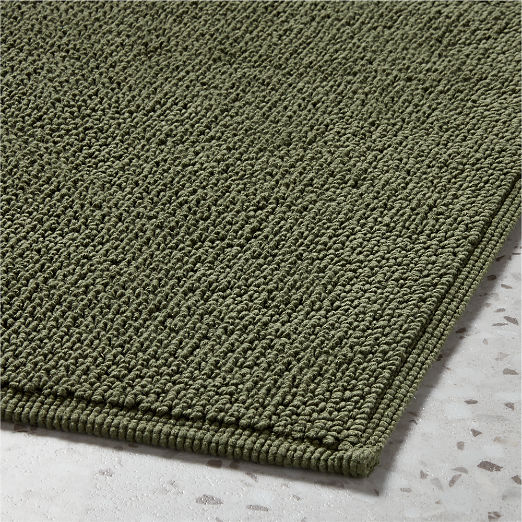 Arlow Organic Cotton Green Bath Runner Rug 24"x60"