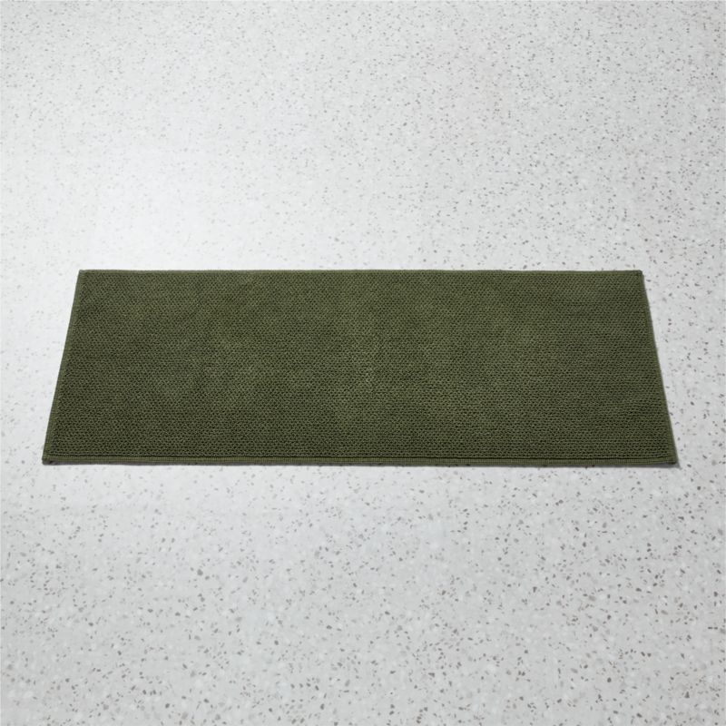 View Arlow Organic Cotton Green Bath Runner Rug 24"x60" details