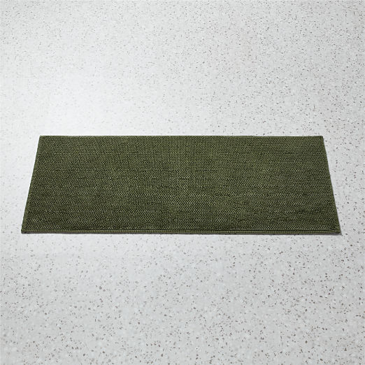 Arlow Organic Cotton Green Bath Runner Rug 24"x60"