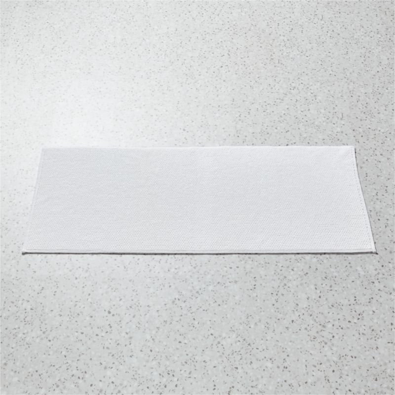 View Arlow Organic Cotton White Bath Runner Rug 24"x60" details