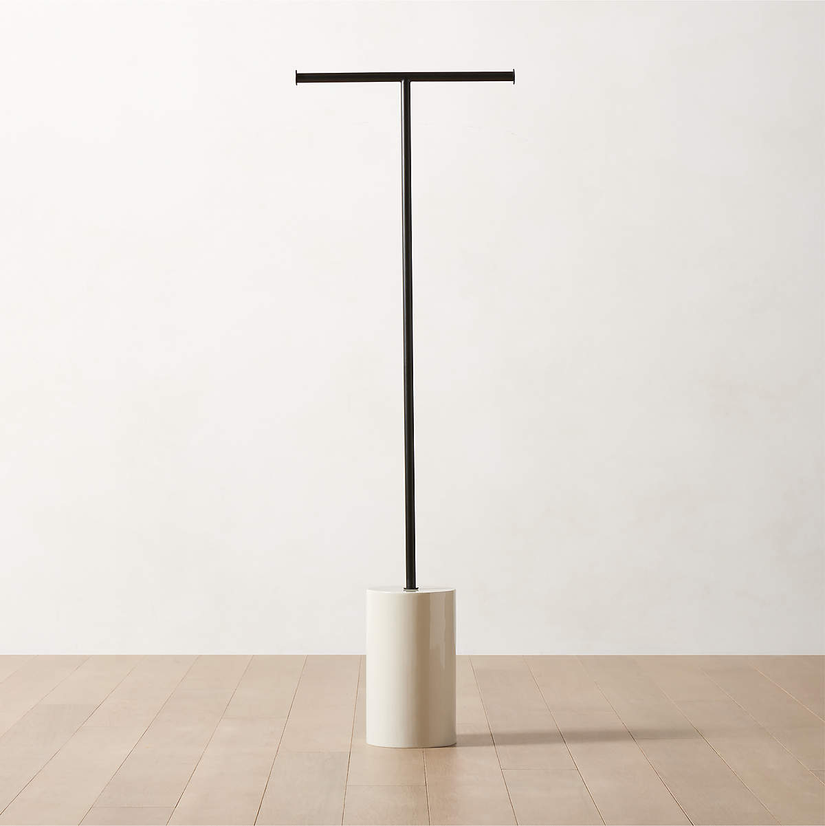 Brenin Black Coat Rack with Ivory Enameled Base CB2
