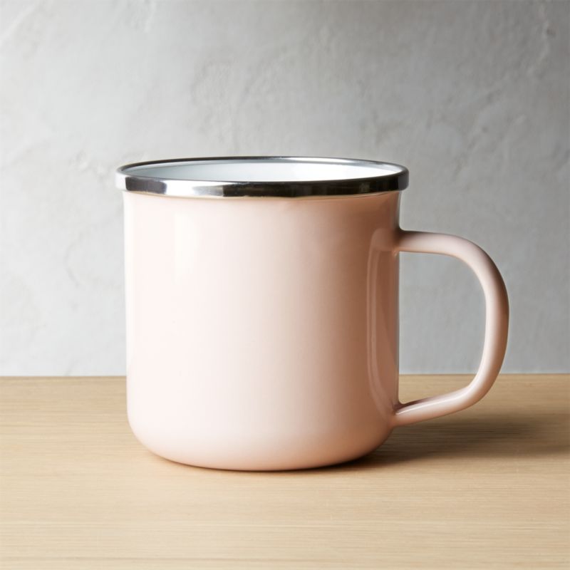 Extra Large Coffee Mugs Cb2 Large Light Pink Enamel Mug