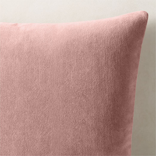 Encino Dusty Rose Organic Cotton Stonewashed Velvet Throw Pillow Cover 20"x20"