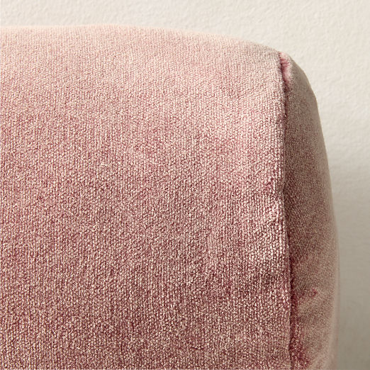 Encino Dusty Rose Organic Cotton Stonewashed Velvet Bolster Throw Pillow 24"x6"