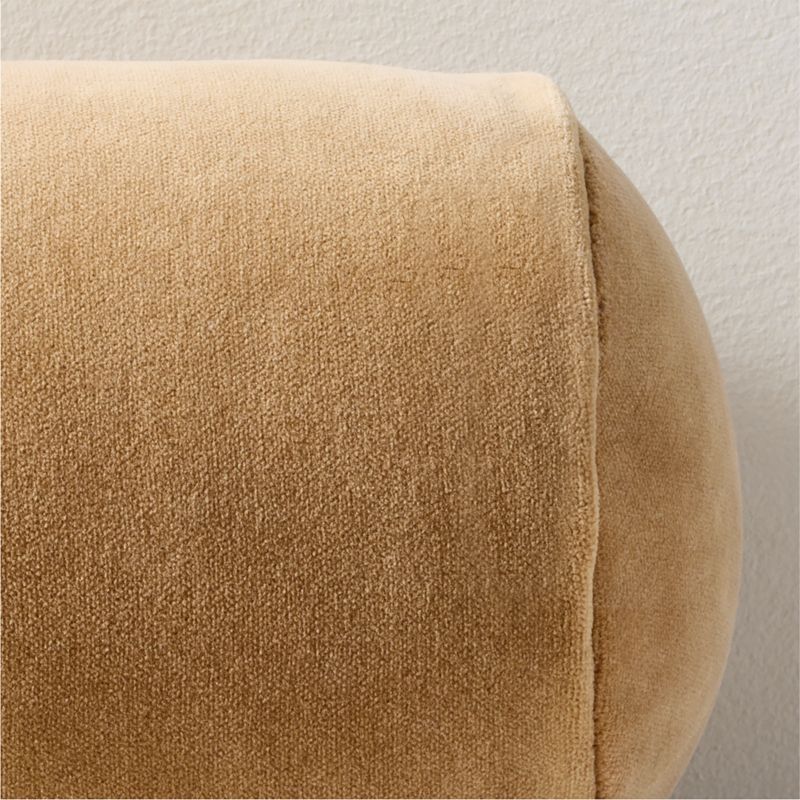 Encino Tan Organic Cotton Stonewashed Velvet Bolster Throw Pillow 24"x6" - image 1 of 3