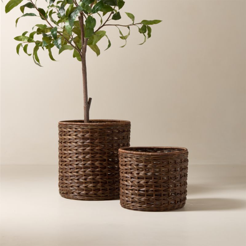 Ennio Handwoven Brown Rattan Storage Basket Small - image 1 of 4