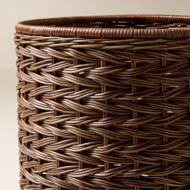 Ennio Handwoven Brown Rattan Storage Basket Large - image 3 of 4