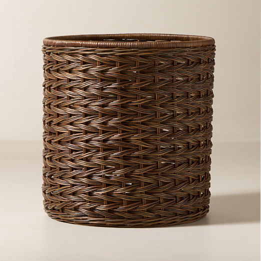 Ennio Handwoven Brown Rattan Storage Basket Large