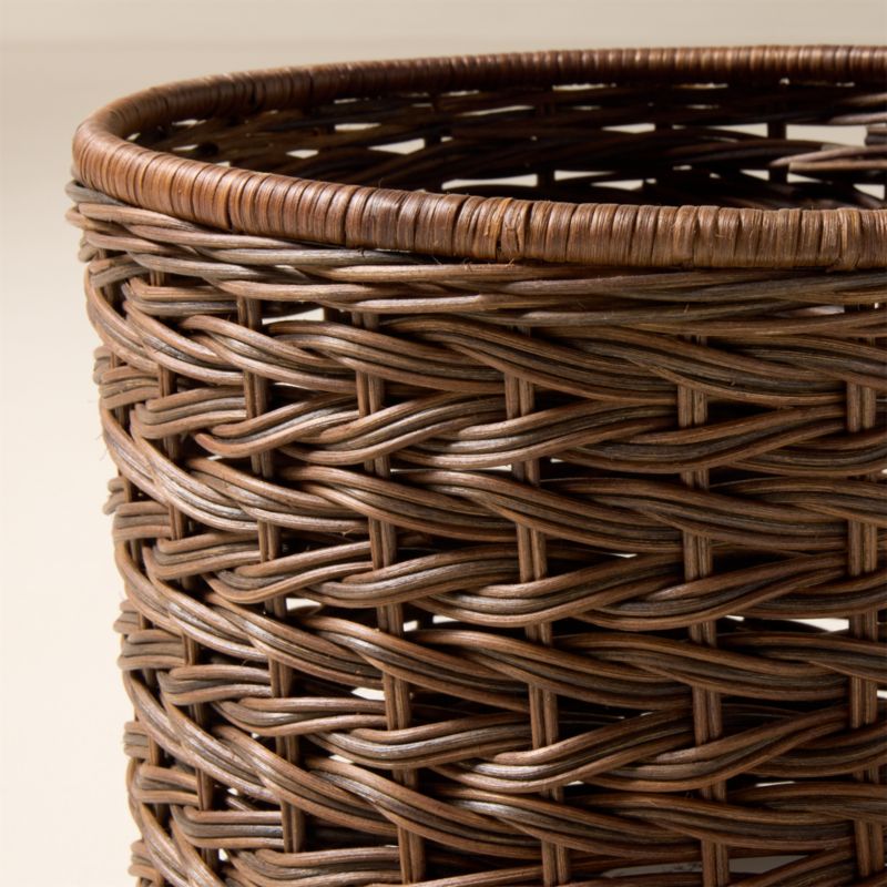 Ennio Handwoven Brown Rattan Storage Basket Small - image 3 of 4