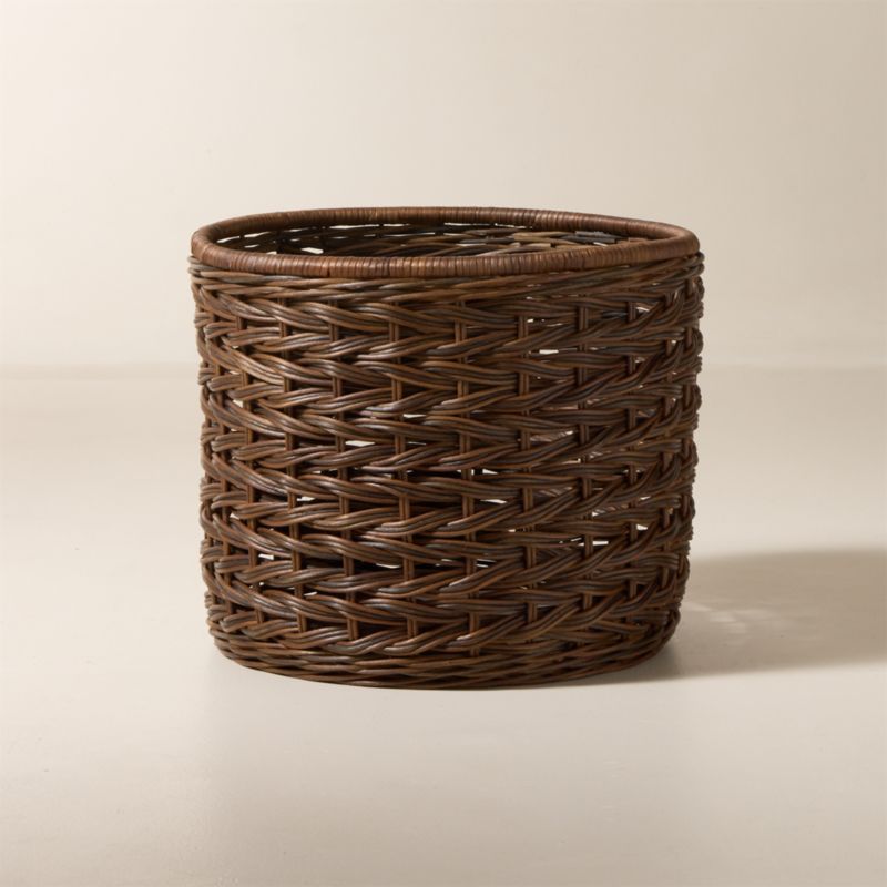 Ennio Handwoven Brown Rattan Storage Basket Small - image 2 of 4