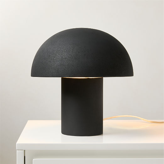 Enoki Mini Black Dome Table Lamp