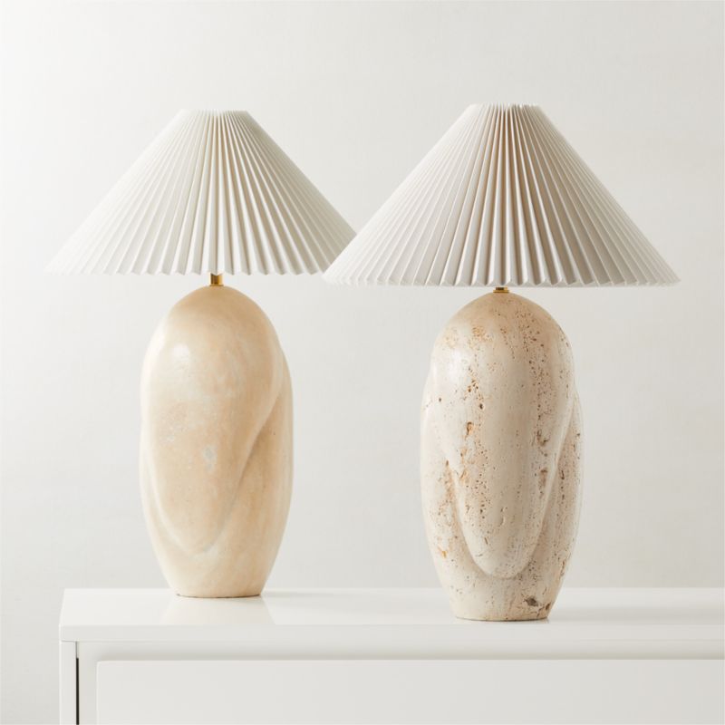 Enora White Travertine Table Lamp - image 4 of 7