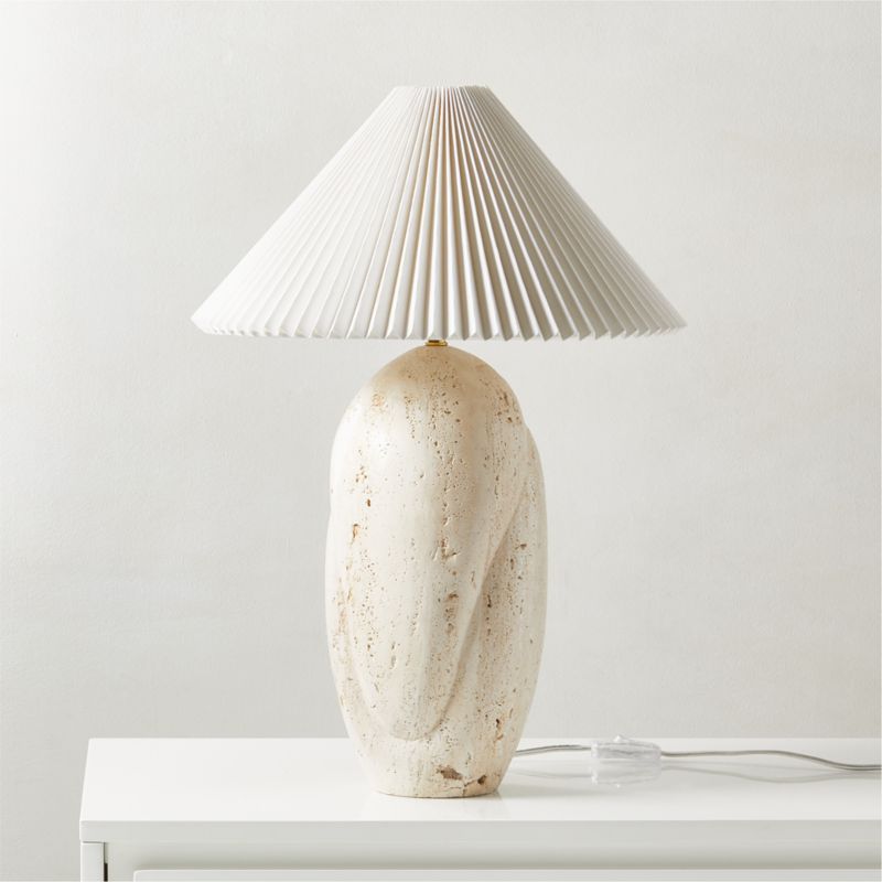 Enora White Travertine Table Lamp - image 2 of 7