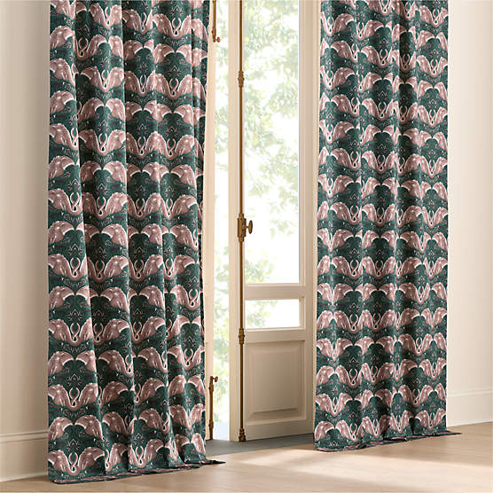 Entwined Elephants Green Curtain Panel 84" - The White Lotus