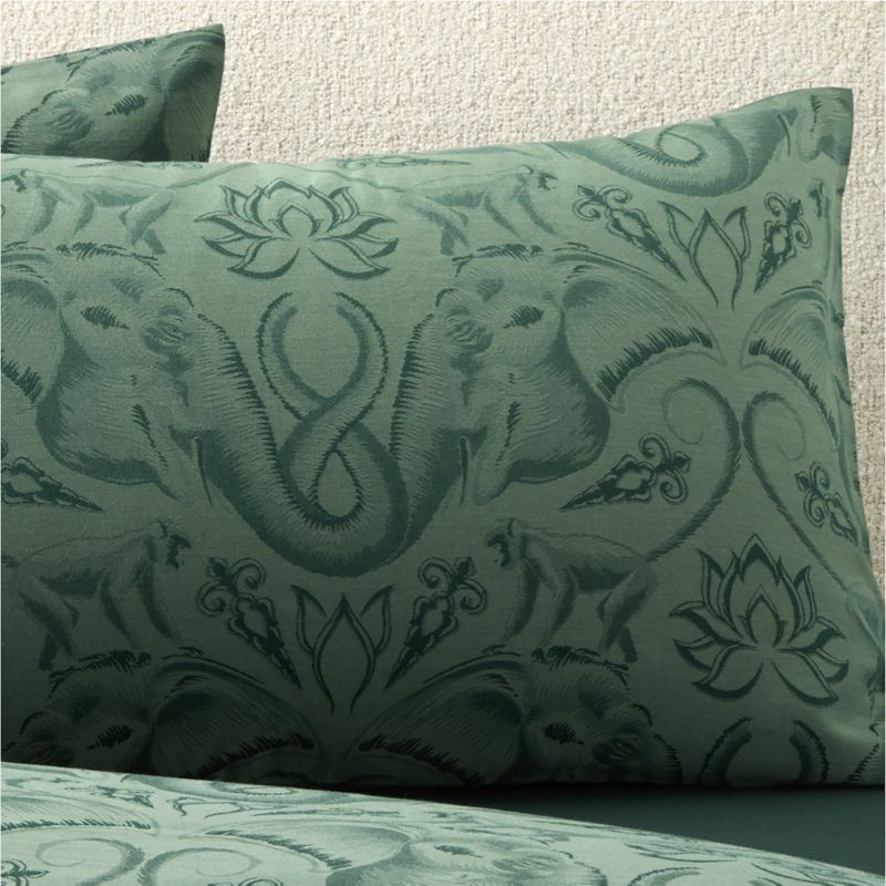 Entwined Elephants Green Standard Shams Set of 2 - The White Lotus - image 3 of 5