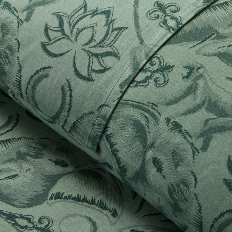 Entwined Elephants Green Standard Shams Set of 2 - The White Lotus - image 5 of 5