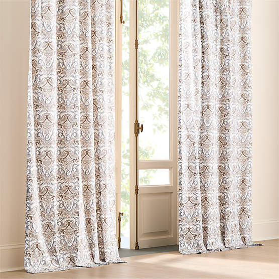 Entwined Elephants Natural Curtain Panel 84" - The White Lotus