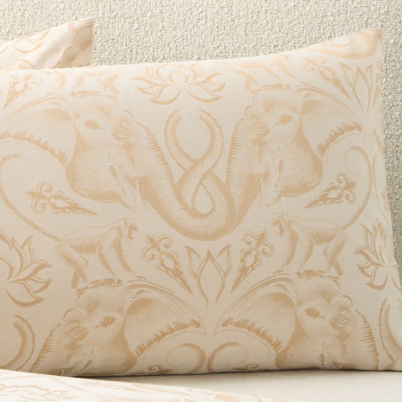 Entwined Elephants Natural Standard Shams Set of 2 - The White Lotus - image 4 of 6