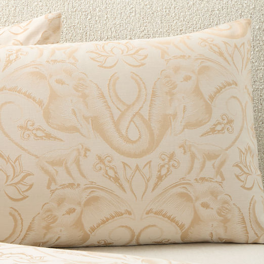 Entwined Elephants Natural Shams Set of 2 - The White Lotus