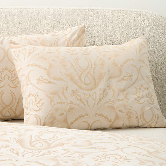 Entwined Elephants Natural Standard Shams Set of 2 - The White Lotus