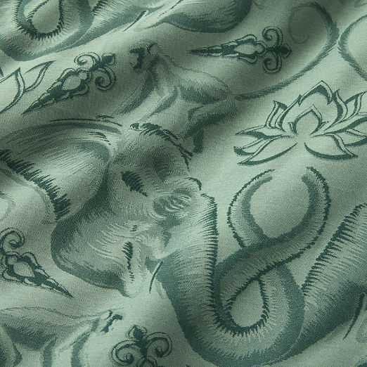 Entwined Elephants Green Shams Set of 2 - The White Lotus