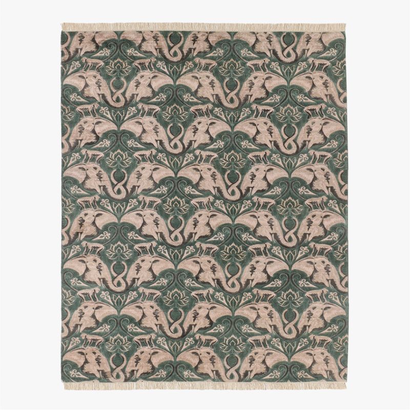 Viewing product image Entwined Elephants Rug 5'x8' - The White Lotus - image 1 of 6