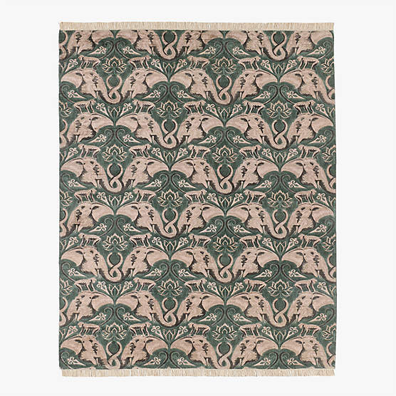 Entwined Elephants Rug 5'x8' - The White Lotus