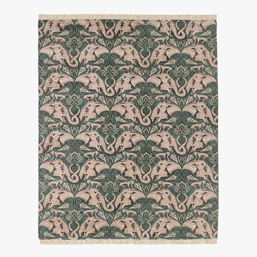 Entwined Elephants Rug 8'x10' - The White Lotus