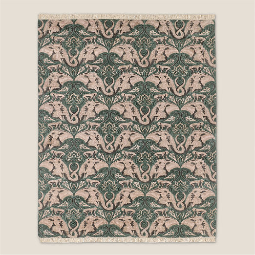 Entwined Elephants Rug 6'x9' - The White Lotus
