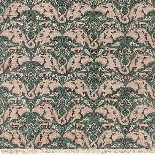 Entwined Elephants Rug Swatch 12"x12" - The White Lotus