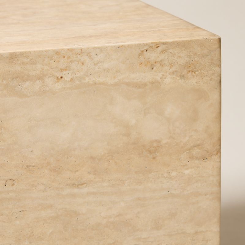 Enyo 18" Travertine Side Table - image 3 of 5
