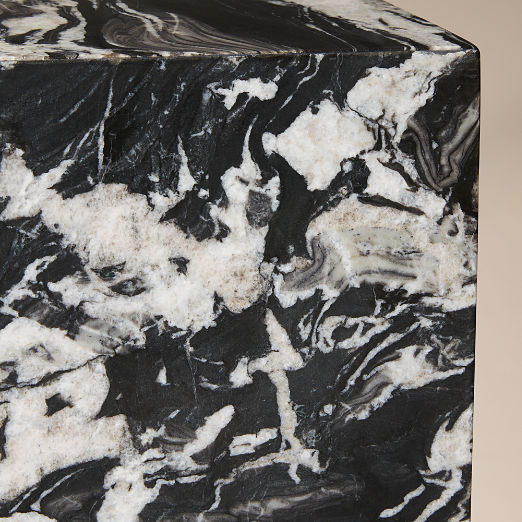 Enyo 2-Piece Black Marble Pedestal Table Set