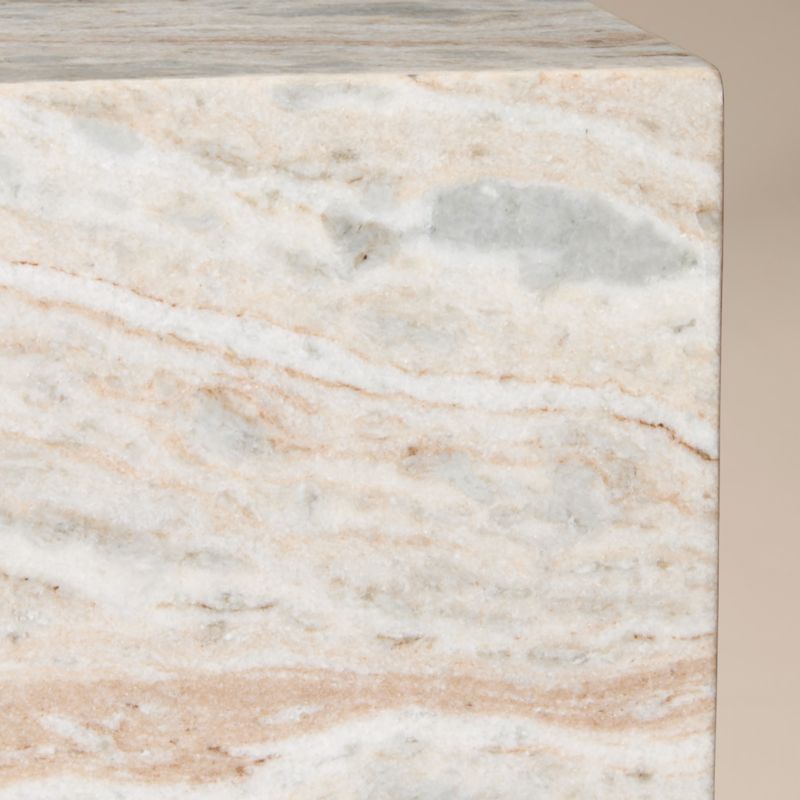 Enyo 26" Torrento Grey Marble Pedestal Side Table - image 3 of 6
