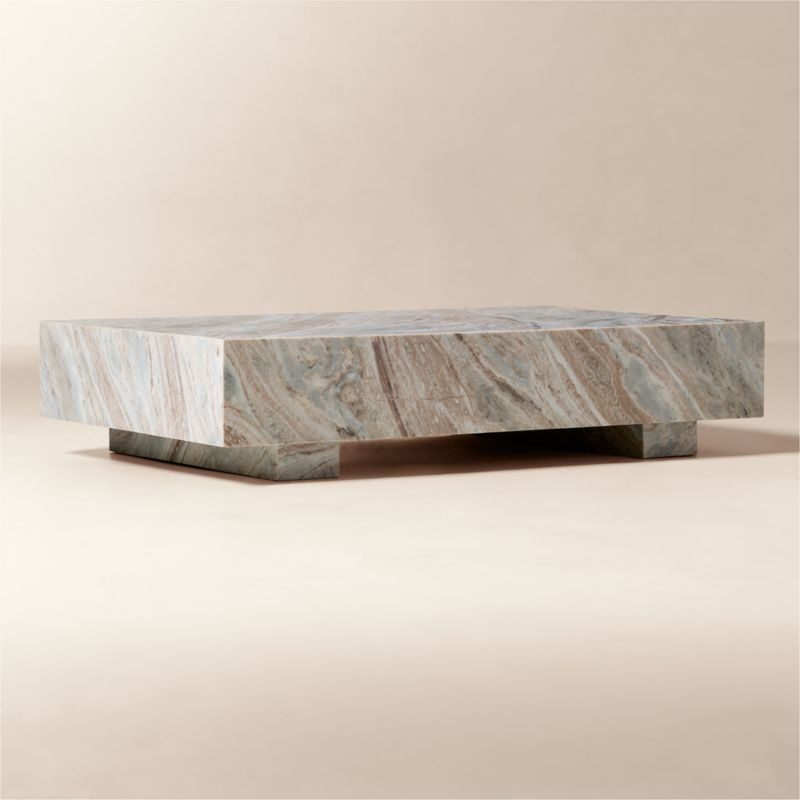 Enyo 55" Rectangular Torrento Grey Marble Coffee Table - image 3 of 11