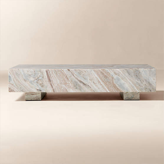 Enyo 55" Rectangular Torrento Grey Marble Coffee Table