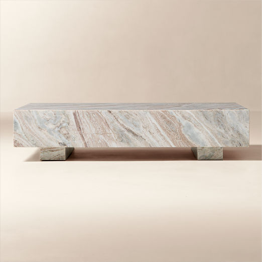 Enyo 55" Rectangular Torrento Grey Marble Coffee Table