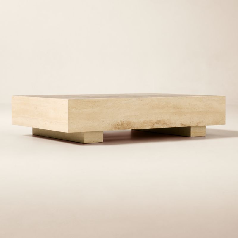 Enyo 55" Rectangular Travertine Coffee Table - image 5 of 11
