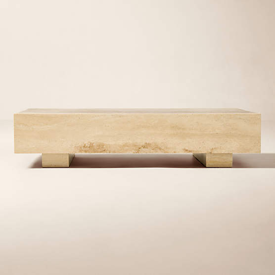 Enyo 55" Rectangular Travertine Coffee Table