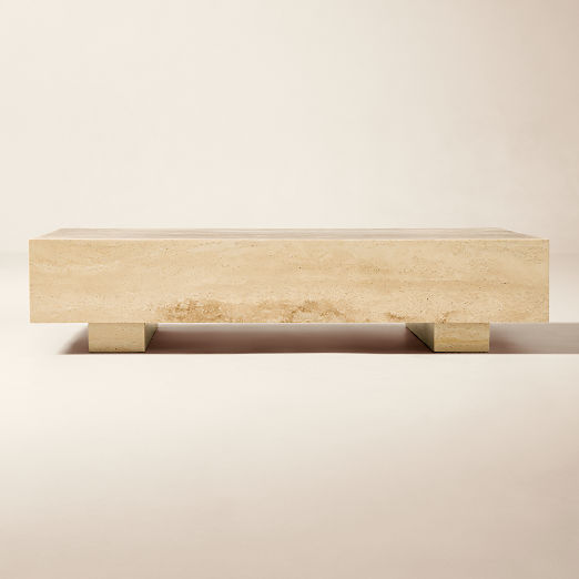 Enyo 55" Rectangular Travertine Coffee Table