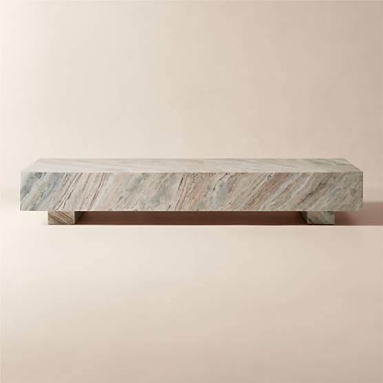 Enyo 76" Rectangular Torrento Grey Marble Coffee Table