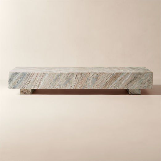 Enyo Rectangular Torrento Grey Marble Coffee Table (55" - 76")