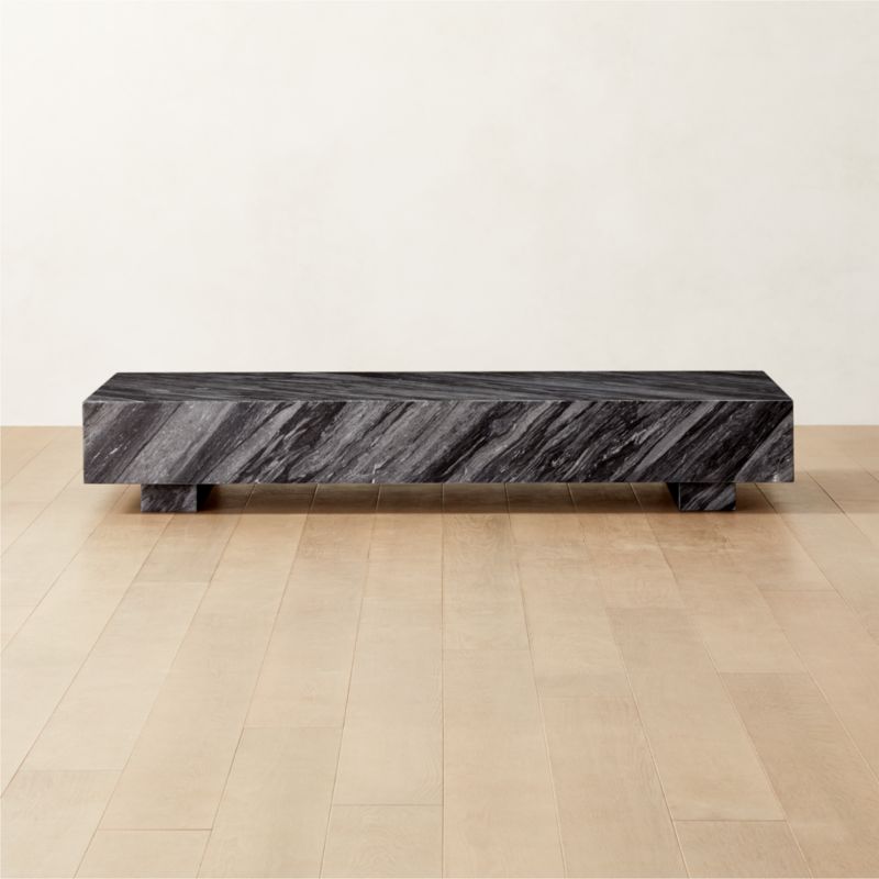 Enyo Modern Rectangular Grey Marble Coffee Table + Reviews CB2 Canada