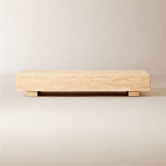 Enyo Rectangular Travertine Coffee Table