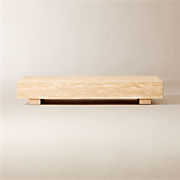 Enyo Square Travertine Side Table