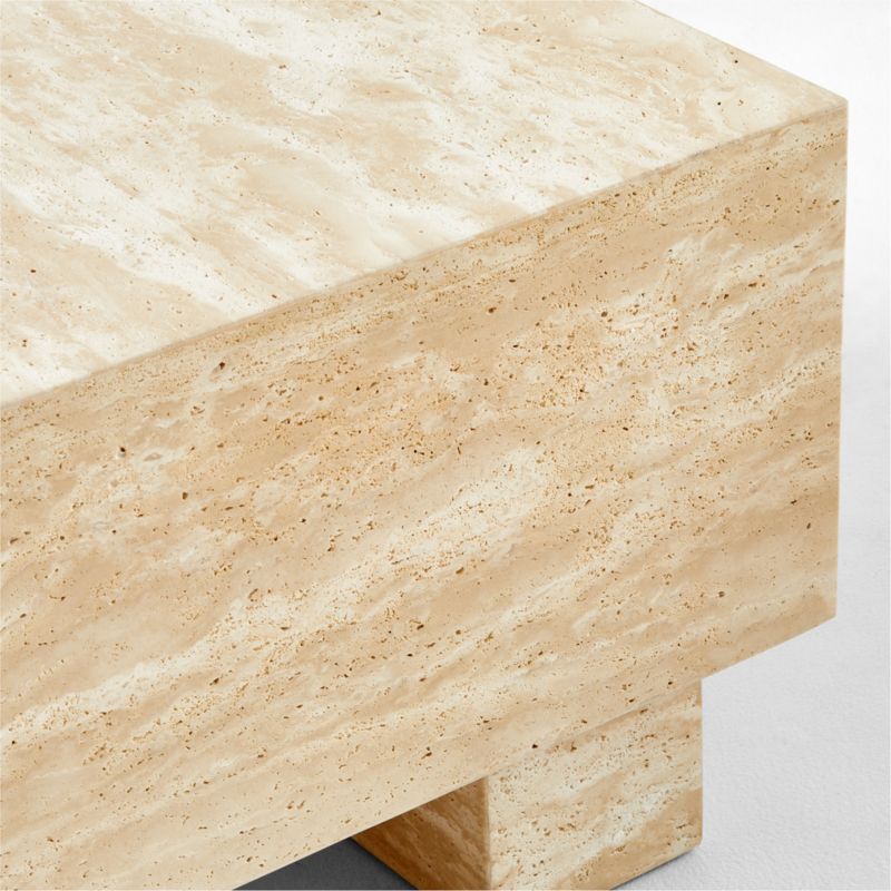 Enyo Square Travertine Side Table - image 7 of 8