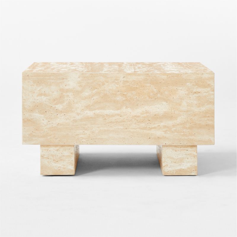 Enyo Square Travertine Side Table - image 4 of 8