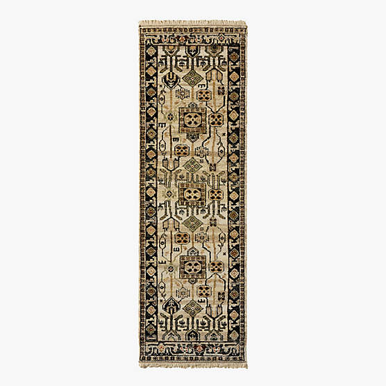 Eros Hand-Knotted Taupe Wool Area Runner Rug 2.5'x8'