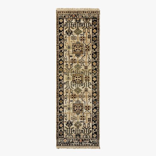 Eros Hand-Knotted Taupe Wool Area Runner Rug 2.5'x8'