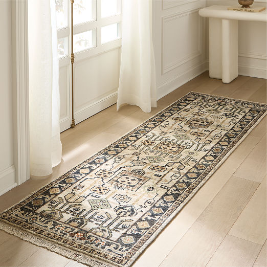 Eros Hand-Knotted Taupe Wool Area Runner Rug 2.5'x8'