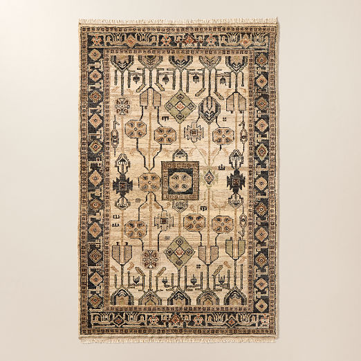 Eros Hand-Knotted Taupe Wool Area Rug 5'x8'